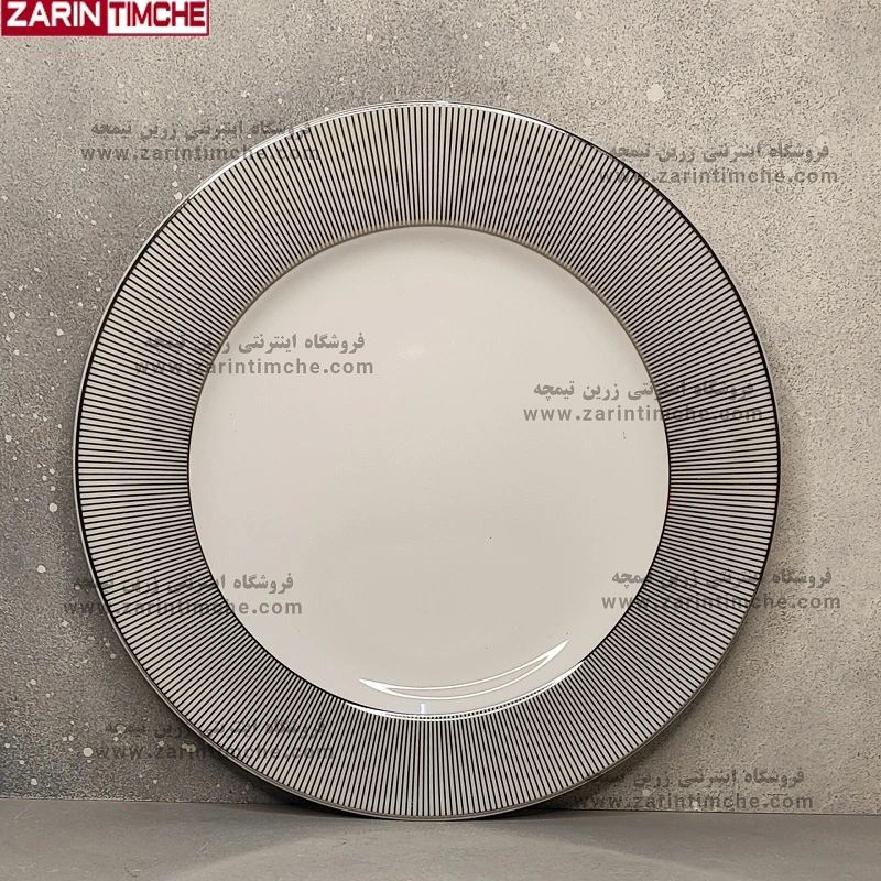 بشقاب غذاخوری چینی زرین ایران مدل پالادیوم-زرین تیمچه