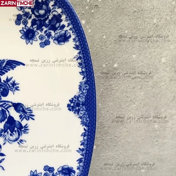 پیش دستی میوه خوری چینی زرین مدل فلورانس سرمه ای- زرین تیمچه