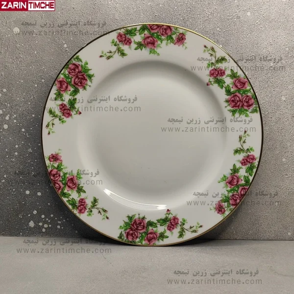 بشقاب غذاخوری چینی زرین مدل بیدگل-زرین تیمچه