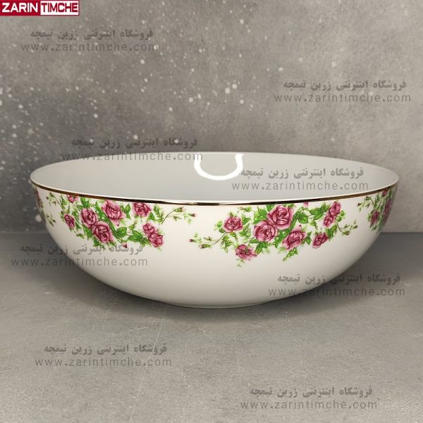 کاسه سالاد خوری چینی زرین مدل بیدگل-زرین تیمچه