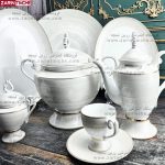 سرویس چینی 18 نفره 128 پارچه LAURION قالب QUEEN مدل Alaroze-زرین تیمچه