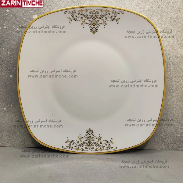 بشقاب غذاخوری چینی زرین مدل مونت کارلو طلایی-زرین تیمچه