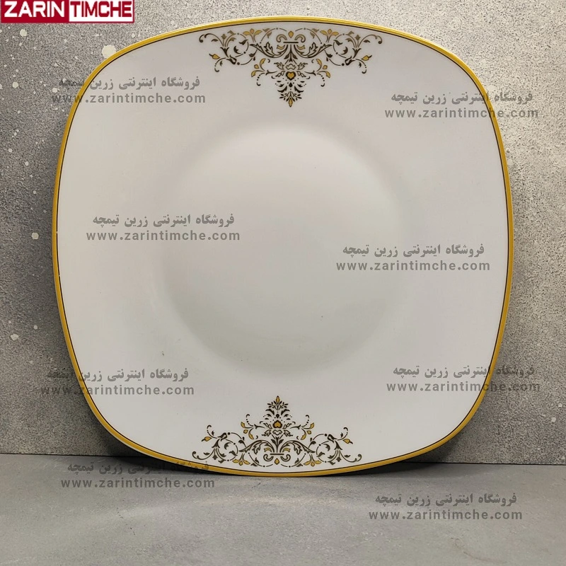 بشقاب غذاخوری چینی زرین مدل مونت کارلو طلایی-زرین تیمچه