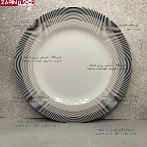 بشقاب غذاخوری چینی زرین ایران مدل سیلورلاینر-زرین تیمچه