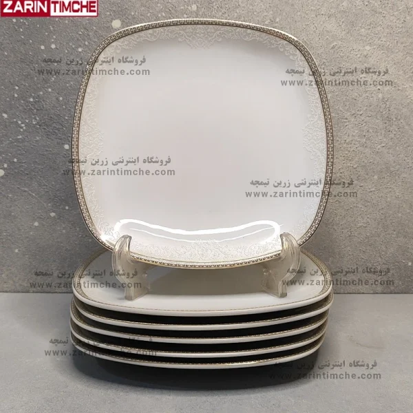 پیش دستی چینی زرین کواترو مدل ریوا طلایی-زرین تیمچه