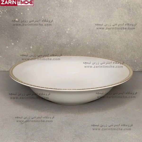 کاسه سالاد چینی زرین مدل ریوا طلایی-زرین تیمچه