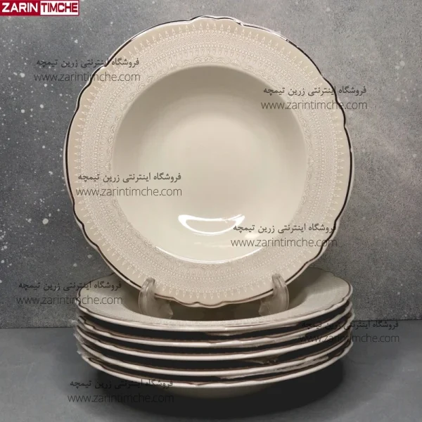 بشقاب خورشت خوری نیوبن چاینا برند اودیسه کالکشن ماربلا کد 8027-زرین تیمچه