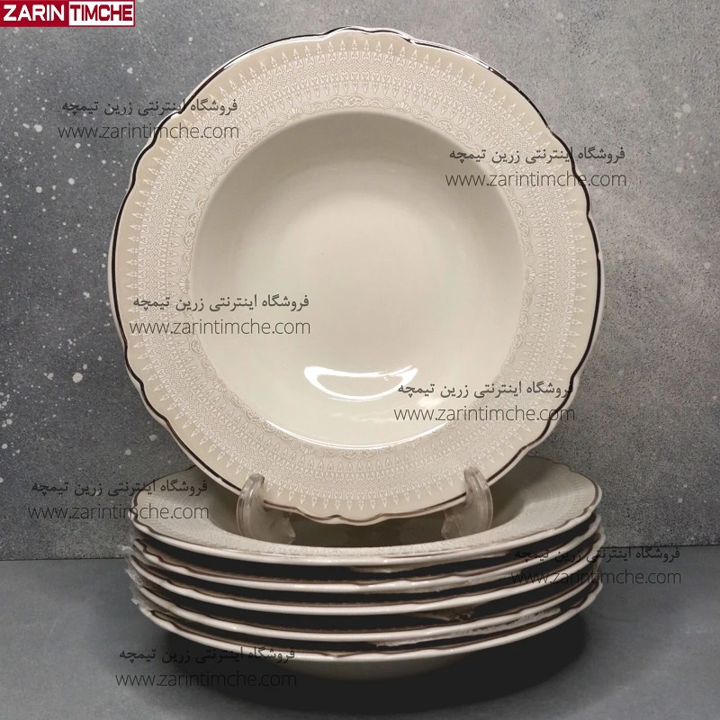 بشقاب خورشت خوری نیوبن چاینا برند اودیسه کالکشن ماربلا کد 8027-زرین تیمچه