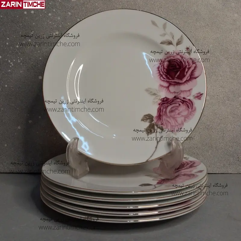 پیش دستی میوه خوری چینی زرین مدل رزفلاور-زرین تیمچه پیش دستی میوه خوری چینی زرین مدل رزفلاور-زرین تیمچه