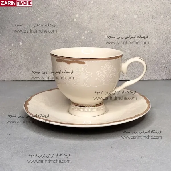 فنجان و نعبلکی چایخوری نیوبن چاینا برند اودیسه کالکشن ماربلا کد 8019-زرین تیمچه