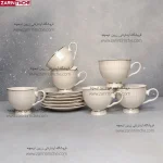 فنجان و نعبلکی چایخوری نیوبن چاینا برند اودیسه کالکشن ماربلا کد 8027-زرین تیمچه