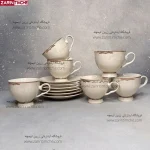فنجان و نعبلکی چایخوری نیوبن چاینا برند اودیسه کالکشن ماربلا کد 8019-زرین تیمچه