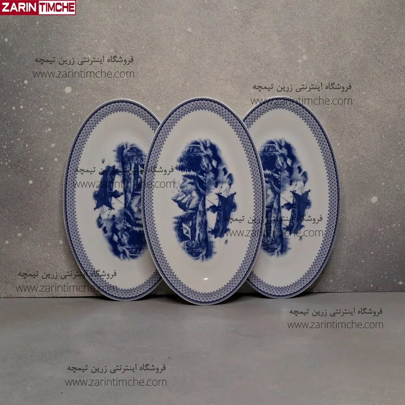 دیس بیضی 24 الویه خوری چینی زرین مدل سن پترزبورگ بسته سه عددی-زرین تیمچه