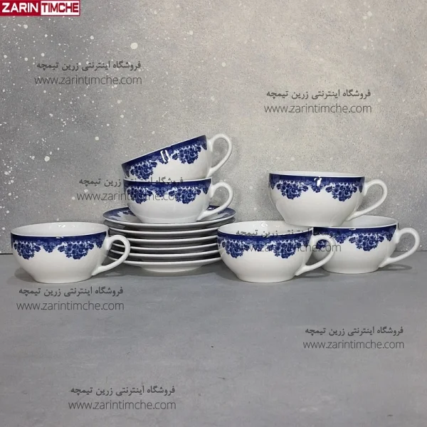 فنجان و نعلبکی لته خوری چینی زرین مدل فلورانس