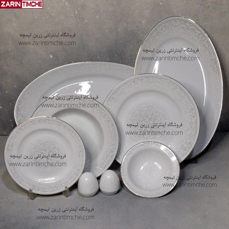 سرویس شش نفره غذاخوری 28 پارچه چینی زرین مدل سیلوان-زرین تیمچه سرویس شش نفره غذاخوری 28 پارچه چینی زرین مدل سیلوان-زرین تیمچه